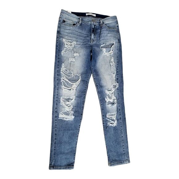Kancan Estilo Blue Mid Rise Light Wash Grungecore Jeans Size 11/29 School - Picture 1 of 11